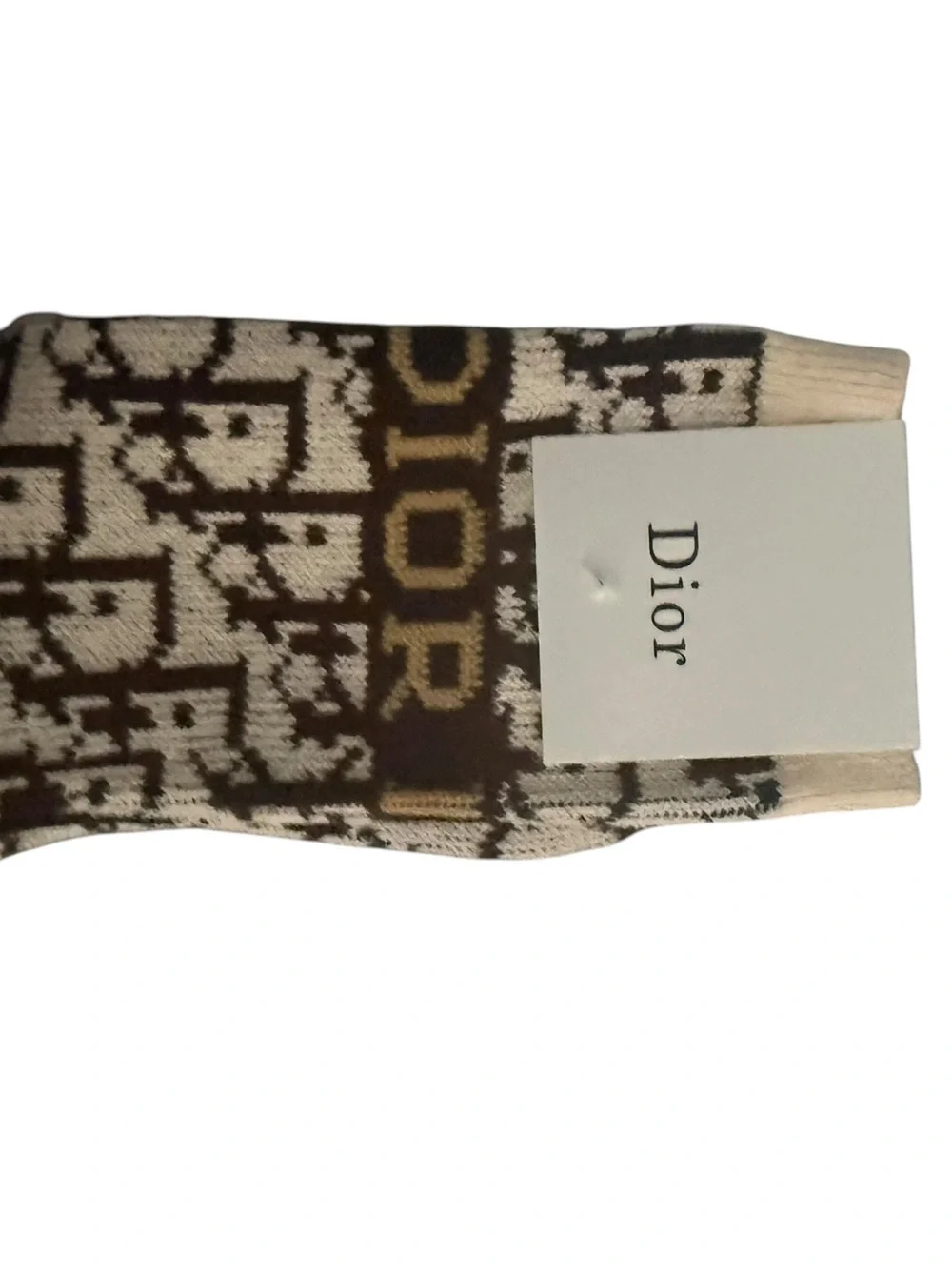 2 Pair Dior Outlet Knit Socks - Black/Cream and Burgundy/Cream